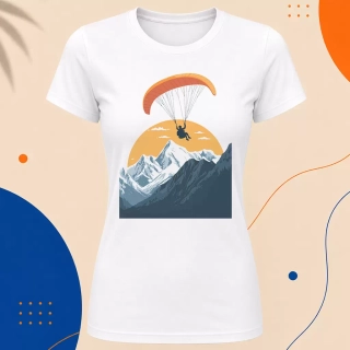 Dámské tričko - Horský paraglide - Svobodná příroda